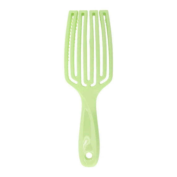 1 Pc Women Durable Hollow Curved Hair Comb for Curly Straight Wavy Hair Green TPEE