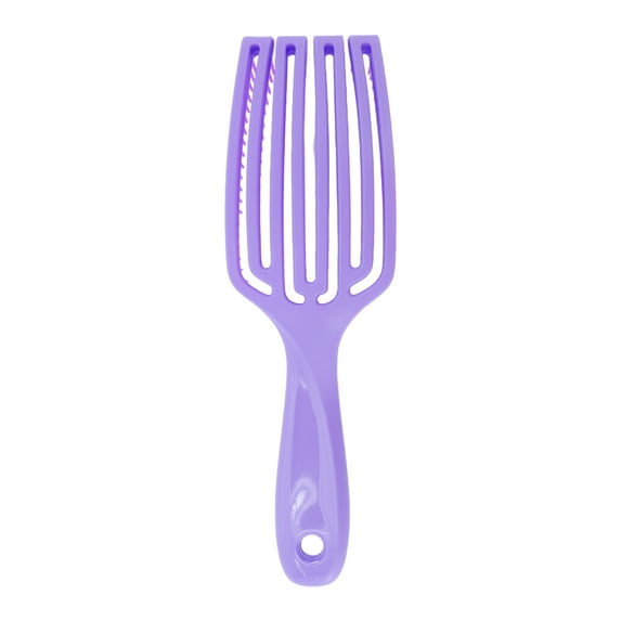 1 Pc Women Durable Hollow Curved Hair Comb for Curly Straight Wavy Hair Purple TPEE
