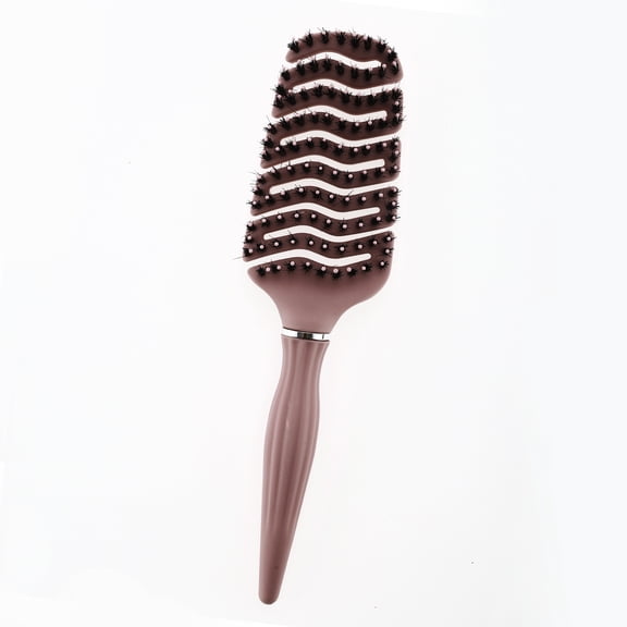 1 Pc Women Durable Hollow Hair Comb for Curly Straight Wavy Wet Thin Hair Brown ABS Pig Sideburns