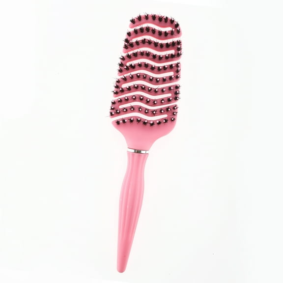 1 Pc Women Durable Hollow Hair Comb for Curly Straight Wavy Wet Thin Hair Pink ABS Pig Sideburns