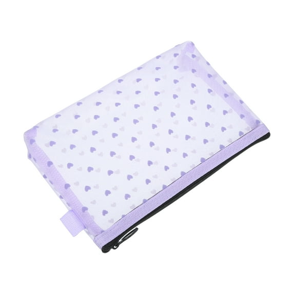 1 Pc Women Durable Large Travel Cosmetic Bags for Vacation Business Travel Purple Nylon Mesh