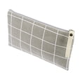 thumbnail image 1 of 1 Pc Women Durable Lattice Large Cosmetic Bag for Travel Vacation Bathing Gray Canvas, 1 of 3