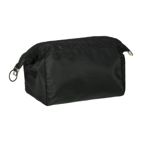 1 Pc Women Durable Makeup Bag for Business Travel Vacation Wedding Gym Black Nylon