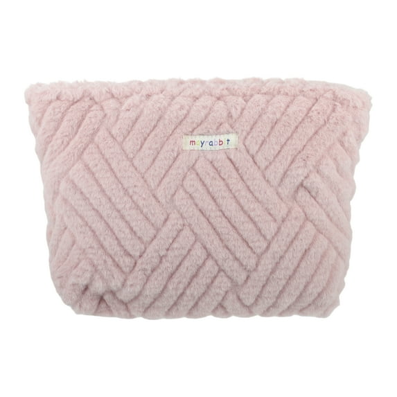 1 Pc Women Durable Travel Makeup Bag for Vacation Camping Wedding Gym Pink Flannel