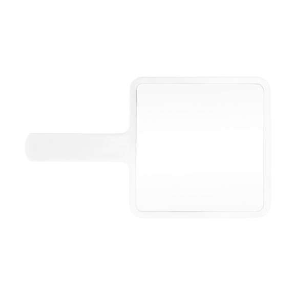 1 Pc Women Eyelash Pattern Square Handheld Mirror for Business Travel White Plastic Aluminum Mirror