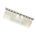 thumbnail image 1 of 1 Pc Women Faux Pearl Hair Insert Comb for Straight Thick Wavy Curly Hair Blue Alloy, 1 of 3