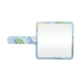 thumbnail image 1 of 1 Pc Women Floral Square Handheld Mirror for Business Travel Gym Blue White Plastic Aluminum Mirror, 1 of 2