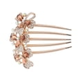 thumbnail image 1 of 1 Pc Women Flowers Hair Insert Comb for Straight Thick Wavy Curly Hair Champagne Alloy Rhinestone, 1 of 3