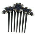 thumbnail image 1 of 1 Pc Women Lightweight Hair Insert Comb for Straight Wavy Curly Hair Blue Gray Resin Rhinestone, 1 of 2