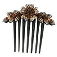 thumbnail image 1 of 1 Pc Women Lightweight Hair Insert Comb for Straight Wavy Curly Hair Brown Resin Rhinestone, 1 of 2
