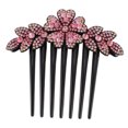 thumbnail image 1 of 1 Pc Women Lightweight Hair Insert Comb for Straight Wavy Curly Hair Pink Resin Rhinestone, 1 of 2