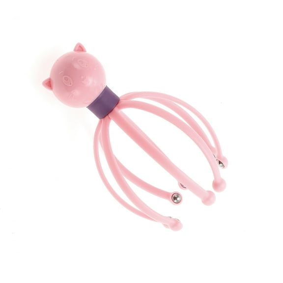 Unique Bargains 1 Pc Women Octopus Ball Bearing Style Head Massager for Home for Office Plastic Steel Ball Pink