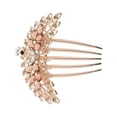 thumbnail image 1 of 1 Pc Women Peacock Style Hair Insert Comb for Straight Thick Wavy Hair Champagne Alloy Rhinestone, 1 of 3