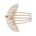 thumbnail image 1 of 1 Pc Women Peacock Style Hair Insert Comb for Straight Thick Wavy Hair White Alloy Rhinestone, 1 of 3