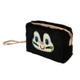 thumbnail image 1 of 1 Pc Women Portable Cartoon Frog Makeup Bag for Travel Vacation Wedding Black Plush, 1 of 2