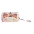 thumbnail image 1 of 1 Pc Women Portable Cartoon Makeup Bag for Travel Vacation Gym Yellow Pink Plush, 1 of 2