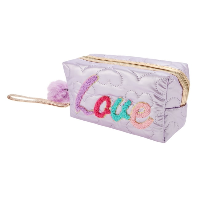 1 Pc Women Portable Embroidered Love Makeup Bag for Travel Vacation