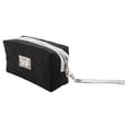 thumbnail image 1 of 1 Pc Women Portable Lingge Love Makeup Bag for Travel Vacation Wedding Black PU, 1 of 4