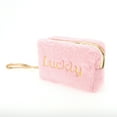 thumbnail image 1 of 1 Pc Women Portable Luckly Makeup Bag for Travel Vacation Wedding Camping Pink Plush, 1 of 2