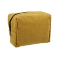 thumbnail image 1 of 1 Pc Women Portable Makeup Bag for Vacation Camping Outdoor Activities Yellow Corduroy, 1 of 3