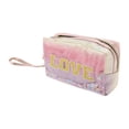 thumbnail image 1 of Unique Bargains 1 Pc Women Portable Sequin Embroidery LOVE Makeup Bag for Vacation PU Rose Red, Beige, Purple, 1 of 3