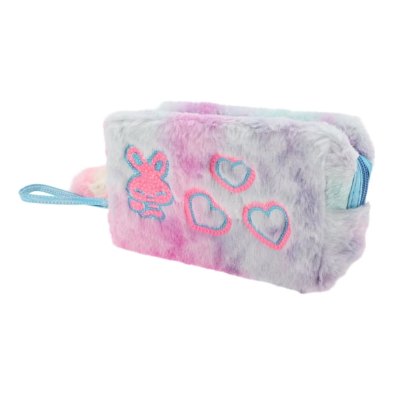 1 Pc Women Portable Sequin Heart Rabbit Makeup Bag for Vacation Green Purple Plush