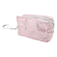 thumbnail image 1 of 1 Pc Women Portable Solid color Makeup Bag for Travel Gym Vacation Wedding Pink Cotton, 1 of 2