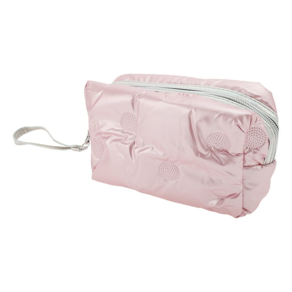 1 Pc Women Portable Solid color Makeup Bag for Travel Gym Vacation Wedding Pink Cotton