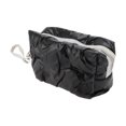 thumbnail image 1 of 1 Pc Women Portable Solid color Makeup Bag for Travel Vacation Wedding Black Cotton, 1 of 2