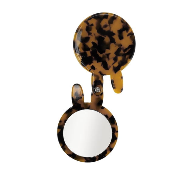 1 Pc Women Rabbit Shaped Makeup Mirror for Beauty Parlor Travel Black Brown Acetate Glass Mirror