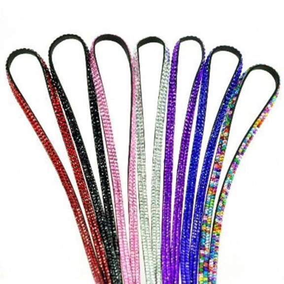 1 Pc Women Rhinestone Bling Badge ID Key Holder Lanyard Strap,Purple