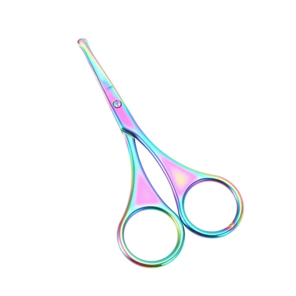 1 Pc Women Round Eyebrow Trimmer Scissors for Beauty Parlor Assorted Color