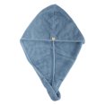 thumbnail image 1 of 1 Pc Women Soft Breathable Hair Drying Towel for Bathroom Vacation Travel Deep Blue Coral Velvet, 1 of 3