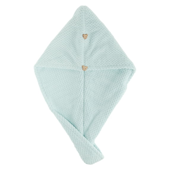 1 Pc Women Soft Double Layer Hair Drying Towel for Bathroom Vacation Travel Blue Coral Velvet