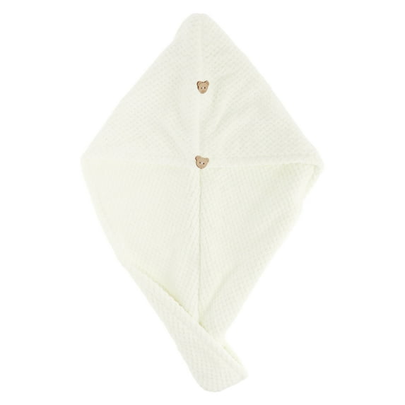 1 Pc Women Soft Double Layer Hair Drying Towel for Bathroom Vacation Travel White Coral Velvet