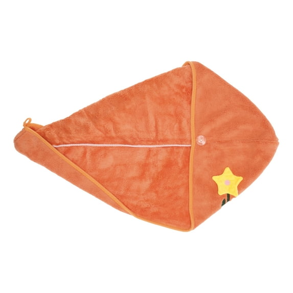 1 Pc Women Soft Flowers Hair Towel for Bathroom Vacation Business Travel Orange Coral Velvet