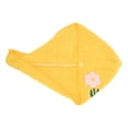 thumbnail image 1 of 1 Pc Women Soft Flowers Hair Towel for Bathroom Vacation Business Travel Yellow Coral Velvet, 1 of 3