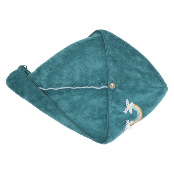 1 Pc Women Soft Rainbow Pattern Hair Towel for Bathroom Vacation Travel Blue Coral Velvet