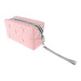 thumbnail image 1 of 1 Pc Women Solid Color Faux Pearls Makeup Bag for Travel Vacation Camping Pink Polyester, 1 of 2