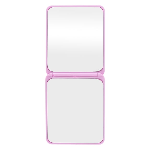1 Pc Women Square Compact Mirror Cosmetic Mirror for Travel Vacation Purple Plastic Glass Mirror