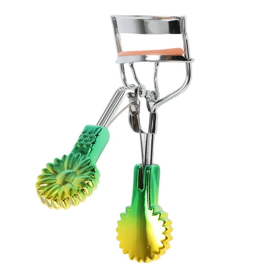 1 Pc Women Sunflower Color Swim Eyelash Curler for Travel Wedding Yellow Green Stainless Steel Plastic