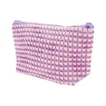 thumbnail image 1 of 1 Pc Women Trapezoidal Makeup Bag for Vacation Outdoor Activities Travel Purple Plush, 1 of 2