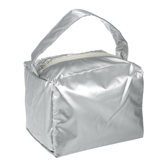 1 Pc Women Travel Makeup Bag for Vacation Camping Outdoor Activities Silver Tone Oxford Cloth