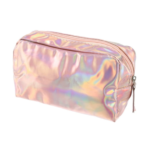 1 Pc Women Waterproof Cosmetic Bag for Outdoor Activities Vacation Gold Tone PU