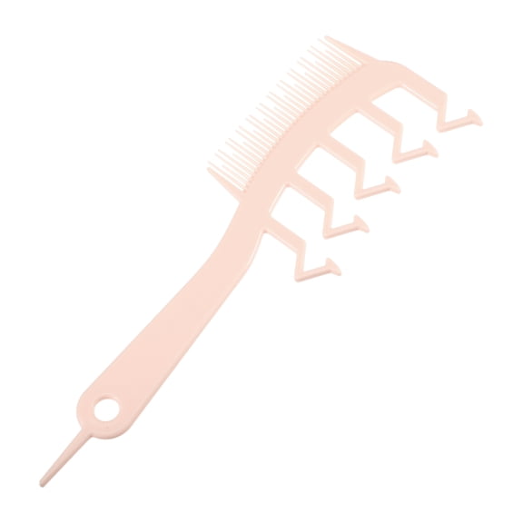 1 Pc Women Z-shaped Wide Tooth Comb for Curly Thick Wavy Dry Wet Hair Pink PP