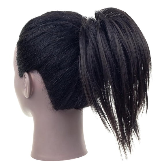 1 Pc Women's Bun Hair Clip,Messy Bun Hair Piece,Tousled Updo 12 Inch Short Ponytail,Claw Clip on Hair Pieces for Women,Black Simulation Wig (Black)