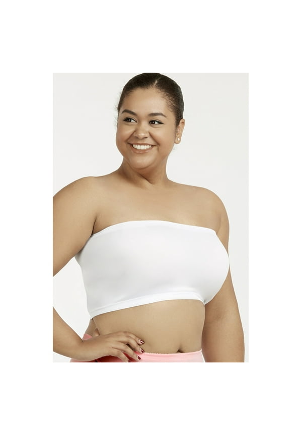 1 Pc Womens Plus Size Tube Top Bra Strapless Bandeau One Size Fits Most White