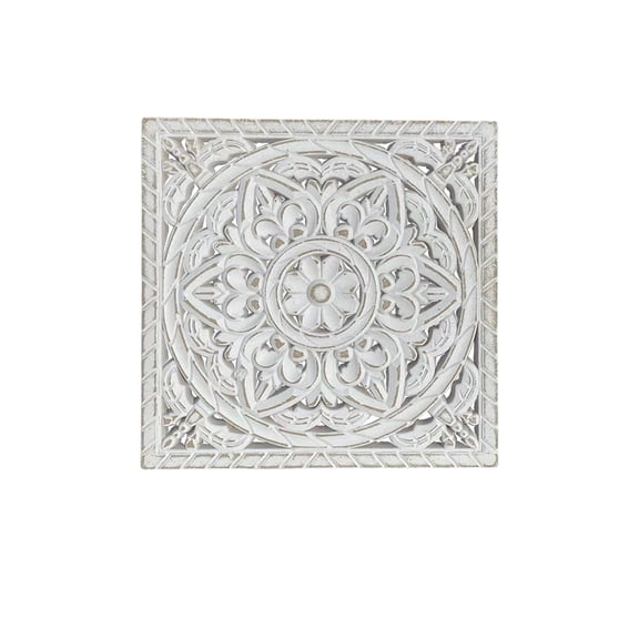 1 Pc Wood Floral Handmade Home Wall Decor Medallion Wall Decor Intricately Carved Panel Wall Sculpture
