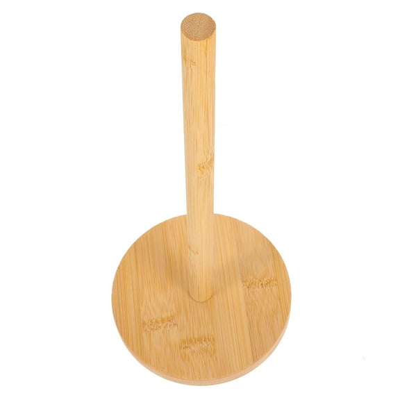 1 Pc Wood Paper Towel Holder Wooden Paper Towel Holder Countertop with Wooden Base Kitchen Roll Holder Paper Towel Stand Countertop & Roll Organizer for Table Free-Standing Kitchen Roll Holder, Khaki