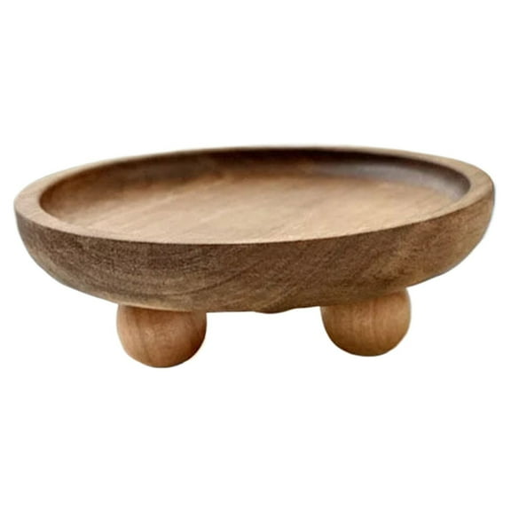 1 Pc Wood Riser for Display Bathroom Counter Organizer Tray Decorative Tray Wooden Pedestal Stand for Display Decor Farmhouse Wood Risers Soap Holder for Kitchen Sink Bathroom, 5.12"x1.77", Brown
